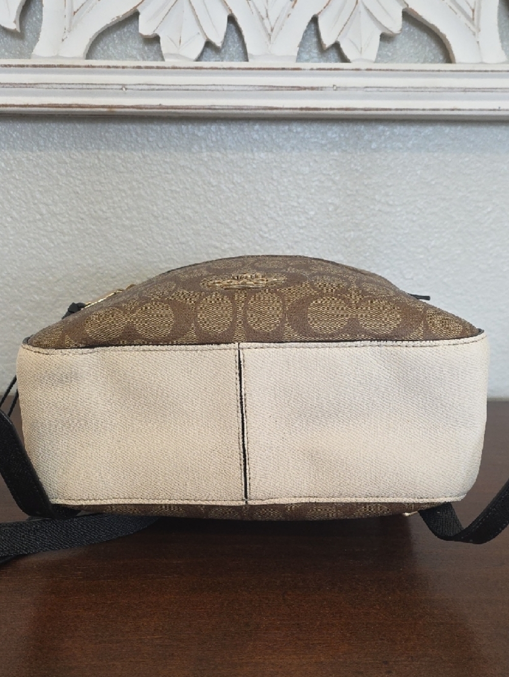Coach Brown Signature Canvas Mini Backpack with Black Trim (P19) - Picture 5 of 8